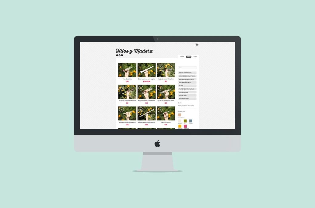 Creación de diseño corporativo y web para Hilos y Madera - Un trabajo de Silvia Calavera