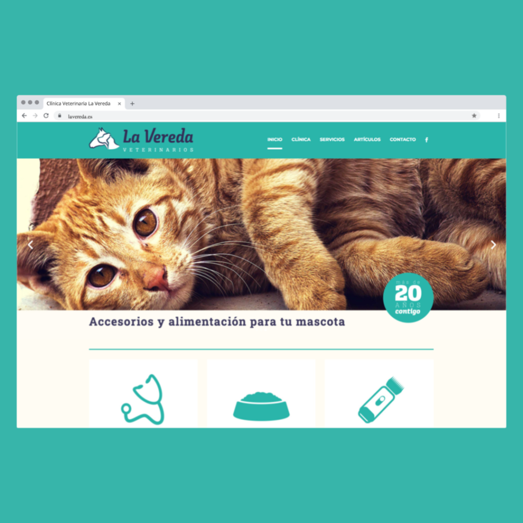 Diseño de logotipo y desarrollo de página web para La Vereda Veterinarios - Un trabajo de Silvia Calavera