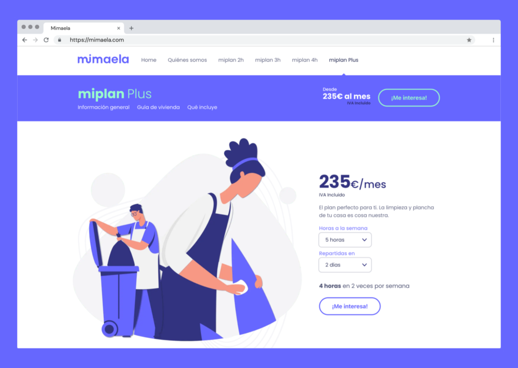 diseño pagina web Mimaela