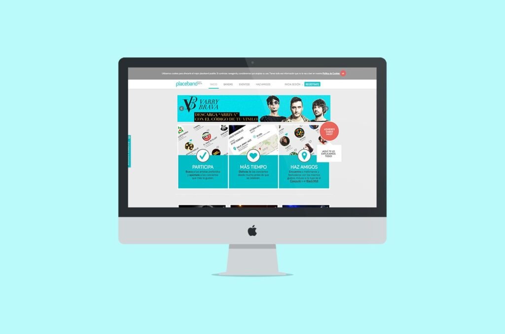 Creación de diseño corporativo y web para Placeband - Un trabajo de Silvia Calavera