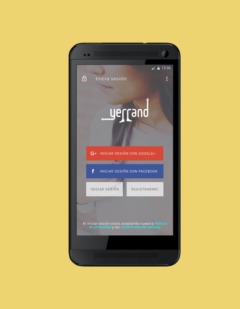 diseño app Yerrand