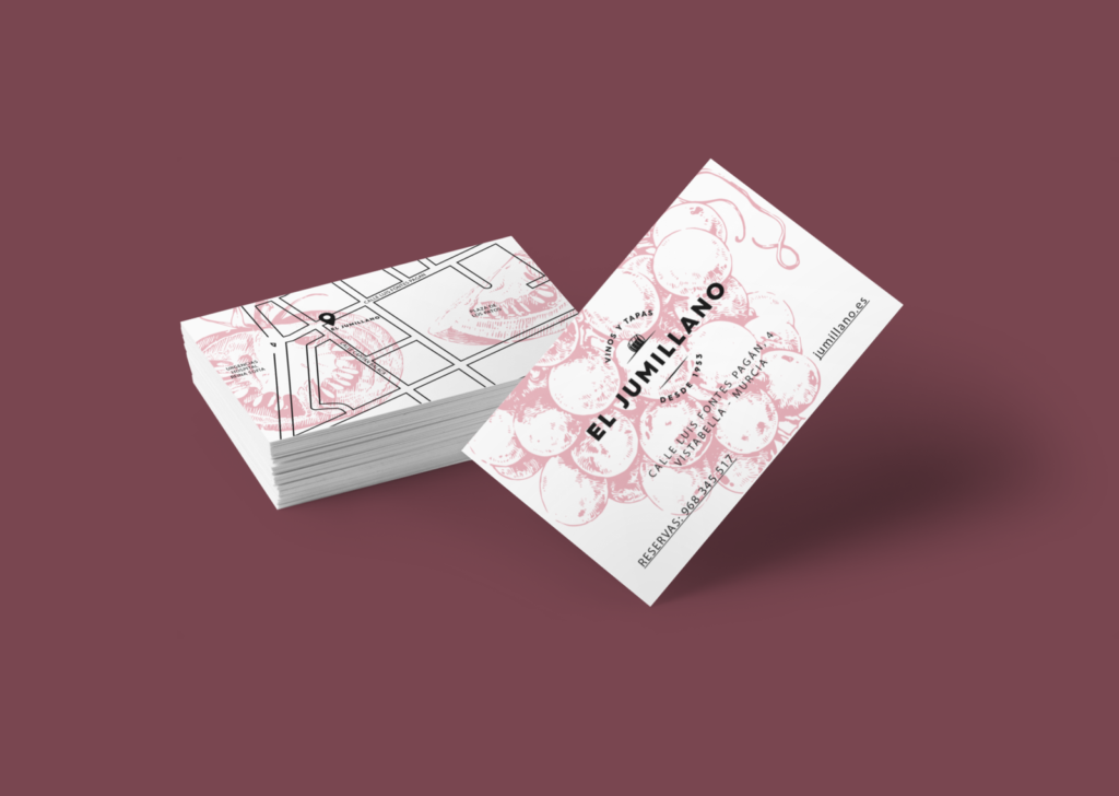 Diseño de las tarjetas presentación para El Jumillano - Un trabajo de Silvia Calavera