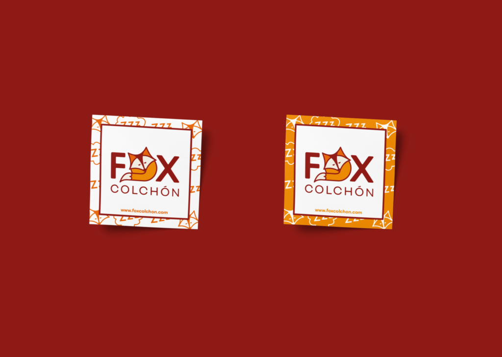 Diseño de pegatinas para Fox Colchón - Un trabajo de Silvia Calavera