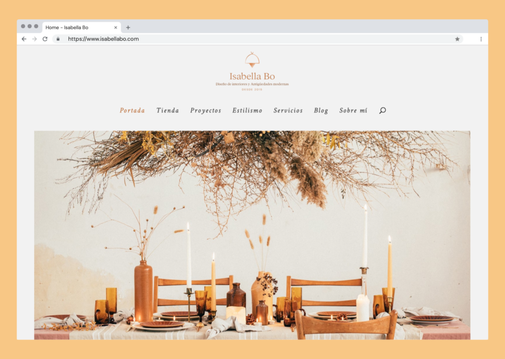 Diseño web Isabella Bo -un trabajo de Silvia Calavera 