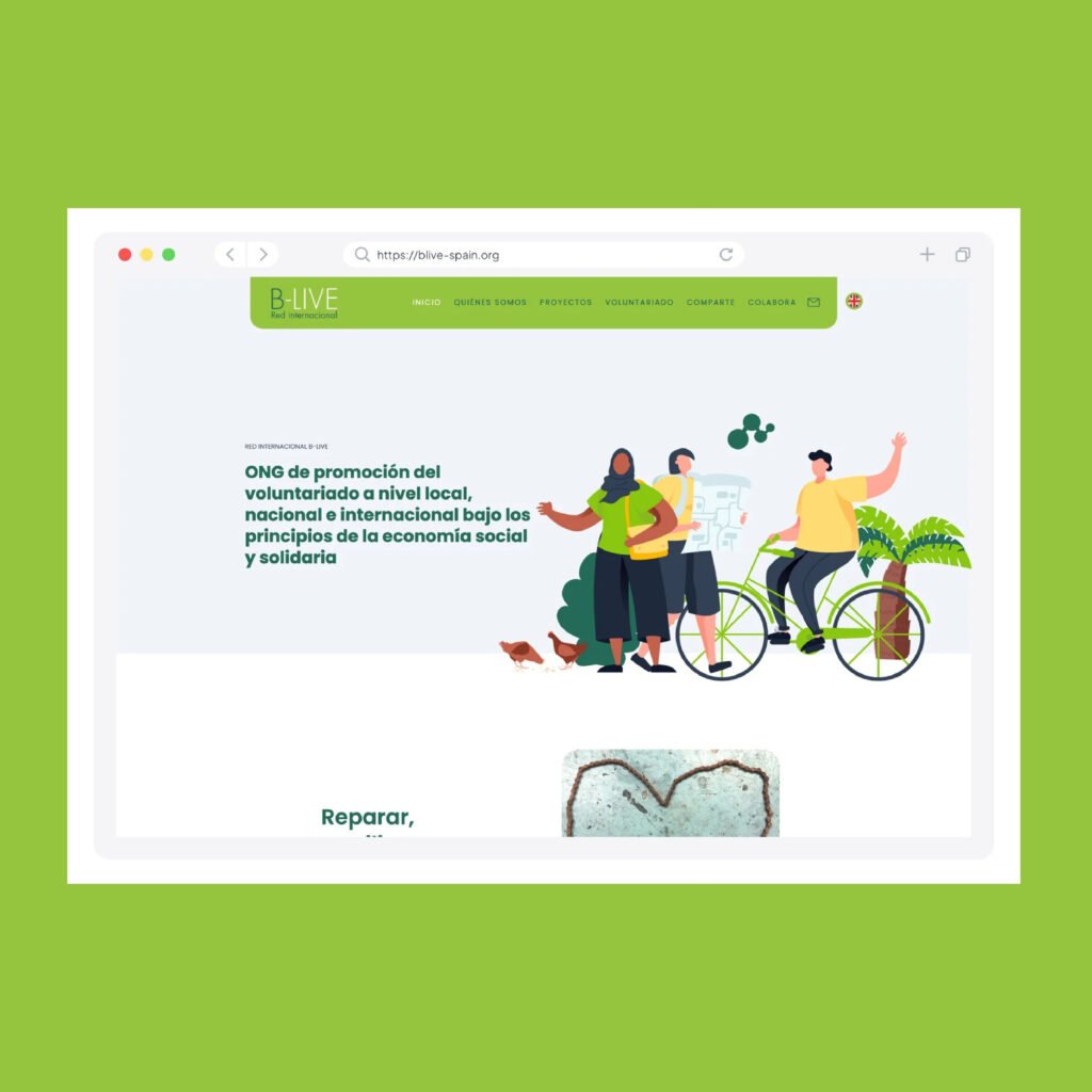 Diseño y desarrollo de página web para la ONG Blive Spain.